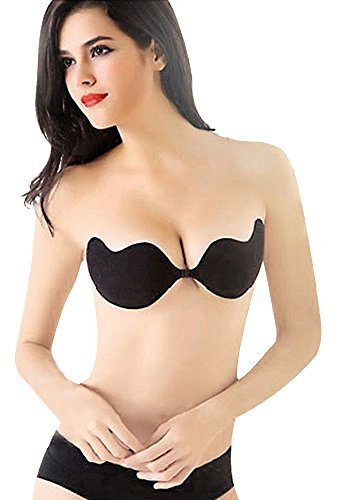 CellDeal-Soutien-Gorge Silicone Brassière Dos Nu Noir Petit(pour Bonnet A ou B)
