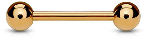 Paula & FRITZ® Piercing Langue en acier inoxydable acier chirurgical 316L or rose (stär...