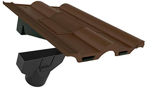 Dark Brown Double Roman Roof Tile Vent & Adapter, Marley Redland Russell Lagan