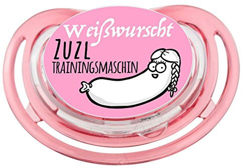 NUK Schnuller im bayerischen Design, Bavariashop Dizzl Weißwurscht Zuzltrainingsmaschin Madl, Farbe Rosa
