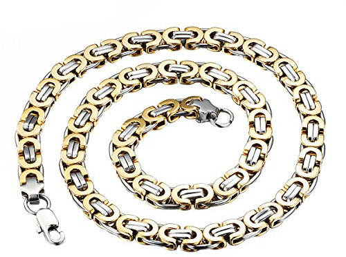 OIDEA Herren Halskette Königskette Vintage: Schwer Kette aus Edelstahl Gold Rock Punk Stil 57cm Schmuck Geschenk für Männer Junge