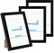 PHOTOLINI Bilderrahmen 15x20 Schwarz, 3er Set Bilderrahmen 20x15 Holz MDF, Picture Frame mit Acrylglas, Fotorahmen 15x20 zum Aufhängen & Aufstellen, Rahmen 15 x 20 cm mit Zubehör für Fotos & Poster