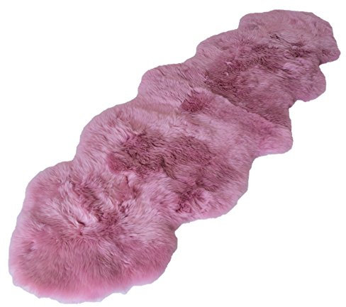 Leibersperger Felle Lammfell/Schaffell/Bettvorlage/Sesselauflage extra groß 220 x 70 cm (pink)
