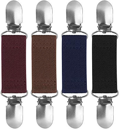 Dadabig 4 Pack Sweater Cardigan Clips - Elasticated Cinch Clips for Women & Men, 4 Colors