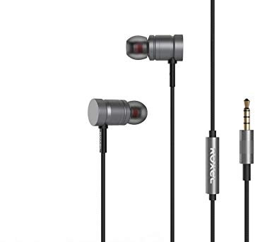 Roxel RX650 High Resolution Noise Isolating Earphone, Deep Bass and Rich Vocals with Built in Microphone, Tangle Free Braided Cable in ear Headphone for IOS and Android devices (Space Grey)