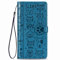 Fertuo Funda para Xiaomi Redmi Note 8 Pro, Carcasa Libro con Tapa de Cuero con Ranuras de Tarjeta, Soporte, Cierre Magnético [Gato Perro] Wallet Case Flip Cover para Redmi Note 8 Pro, Azul