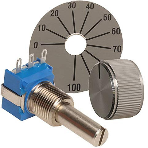 Poti-Set: Cermet Potentiometer 2W 2,5k, Drehknopf und Skala