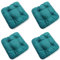 4L Textil 4er Set Stuhlkissen mit Bändern Indoor & Outdoor Sitzkissen 45x45 Gartenstuhlauflagen Sitzauflagen Bodenkissen 40x40 (Türkis, 4er Set | 40x40 cm)
