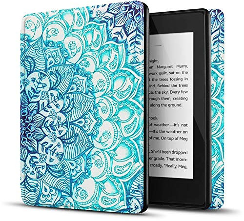 TNP Étui de Protection pour Kindle Paperwhite 10e génération Version 2018, Housse et Coque Rigide en PC pour liseuse Amazon Kindle Paperwhite, réveil et Sommeil Automatique, Fleur Dessin Totem