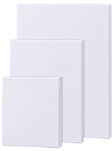 HQdeal Leinwand Keilrahmen, Künstler Leinwände,3 Leere Leinwandpaneele in Verschiedenen Größen für Öl Aquarellmalerei DIY Acrylmalerei,15x15, 20x25, 25x30 cm