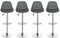 kechao Barhocker 4er-Set, 360° Drehbar und Höhenverstellbar, Barhocker aus PU-Leder (4, Grau)