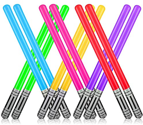 PHOGARY 12 Stück Aufblasbare Ballons, 100cm Aufblasbares Schwert, Lichtschwert Schwert Stick Ballons 6 Farben Aufblasbares Schwert Für Party Supplies Party Favors
