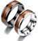 Ihanskio Personalisierte Ring für Paar Unisex Holz Inlay Männer Ringe Innen Können Eingraviert Individuelles Versprechen Hochzeit Engagement Ringe Schwarz Titan stahl 8MM 6-13# (Couple ring,1 PAIR)