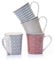 Dunlevy 380ml Mugs 4-Set Ceramic Nuvo Weave Design Geometric Style Assorted Pink Pattern