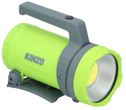 Kinzo Handscheinwerfer – Taschenlampe mit Griff und Clip – Taschenlampe Gross mit COB-Technologie und 500 Lumen – Handstrahler - Suchscheinwerfer - Grün