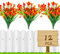 Leixi Artificial Flowers,12Pcs Fake Calla Lily Flowers Plants Outdoor Decor,UV Resistant Faux Plants Plastic Spring Flower Indoor Outside Hanging Planter Home Kitchen Garden Porch Decor (Sunset)