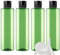 ZEOABSY 4 Pièces 250 ML Vert Bouteille en Plastique avec Bouchon à Charnière Noir, Épaule Plate Vider Bouteille Ronde en PET de Voyage pour Cosmétiques Liquides