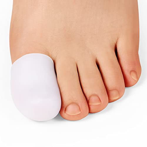 Bukihome Big Toe Protector - Lot de 10 protections d'orteils en silicone, pour amortir les ampoules, les cors, les callosités et les durillons, idéal pour la course, la marche (grand, blanc)