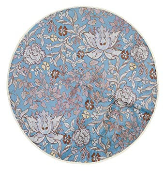 ESSENZA Teppich Ophelia Midnight Swim, Ø 90 cm - 60% Polyester, 30% thermoplastischesPolyurethan, 10% Baumwolle - Blumen