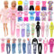 Festfun 9 Pcs Vêtement de Poupée Fashionista - 7 Habits, 1 Ensemble du Sport, 1 Pyjama pour 11,5 Pouces (Poupée Non Incluse)