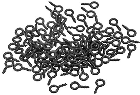 sourcing map 200 Stück Kleine Schraube Augenstifte Haken Mini Ösen Schrauben Gewinde 5x10x1.2mm Selbstschneidende Bolzen für Schmuck Herstellung Ergebnisse DIY Handwerk Schwarz