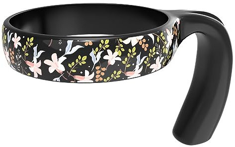 HOUSYLOVE For YETI 30 oz Tumbler Handle, Anti-scratch Cute Floral Design, Black, 1 Pack