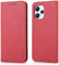binandteam Funda Compatible con Xiaomi Redmi 12 4G / 5G, PU Magnético Carcasa Móvil Billetera Cuero con Tapa Libro Caso Soporte Plegable - Rojo