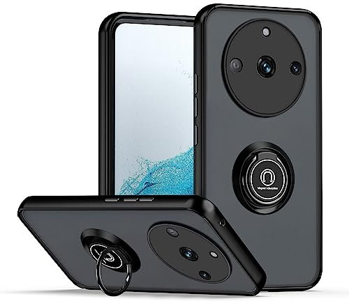 XINYEXIN Funda para Realme 11 Pro Plus 5G (Pro+ 5G)/ Realme 11 Pro 5G, Funda con Soporte de Anillo, TPU + PC Translúcido Anti- Arañazos Carcasa Protectora Antigolpes Case Cover - Negro