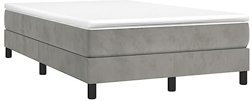 Tino Tech Boxspringbett Boxbetten Betten Bed Frame Bett Gestell Betten Boxspring Boxspringbett Hellgrau 120x200 cm Samt