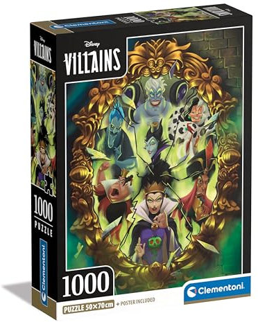 Clementoni Villains Puzzle 1000 Teile Erwachsene - Disney Puzzle Erwachsene in 70 x 50 cm - Puzzle Erwachsene anspruchsvoll von Clementoni 39812
