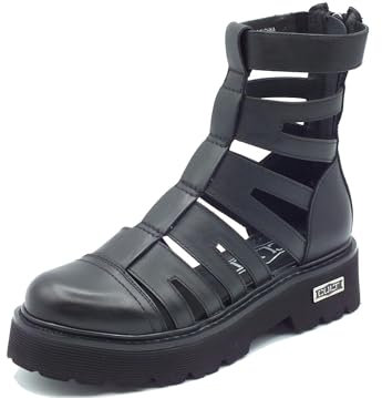 Cult Slash CLW420900 Black Anfibi Aperti per Donna in Pelle Nera Modello Estivo (Taglia 38)