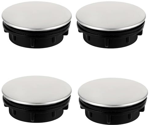 ZAHD 4 pcs évier Ruban Trou Couvercle en Acier Couvercles de Débordement d'évier en Acier Inoxydable Cache Trou de Robinet lavabo INOX Couvercle de Trou de Robinet de Salle de Bain Toilette (36MM)