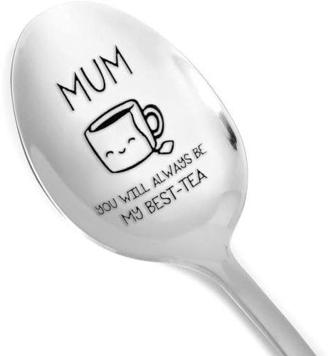 Tomtary Tea Coffee Spoon Birthday Gift for Mum from Daughter Son, Funny Tea Spoon, Mum You'll Always Be My Best-Tea, Cute Presents for Mum from Kids