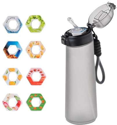 Neu Trinkflasche Flasche Original Set - Wasserflasche 850ML Starterset 0 Zucker Wasserflasche mit 8 Geschmackskapseln für ein erfrischendes Trinkerlebnis Sport Original Set 2024 (A07,850ML)