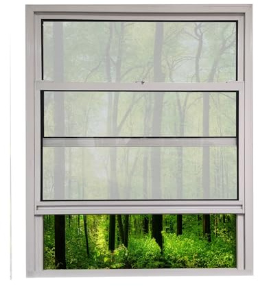 LVLDAWA Schuppenfenster, Auf Und Ab Verschiebbares Gastronomiefenster Aus Aluminiumlegierung, Schiebefenster Aus Gehärtetem Glas Für Küche, Restaurant(Größe:60x60cm)
