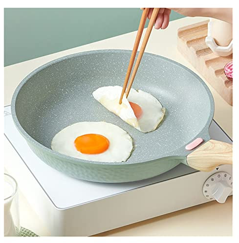 CRBUDY Bratpfanne, Kochtöpfe für die Küche, langlebige Bratpfanne, antihaftbeschichtete Pfannen, Grill, Pfannkuchentopf, Eierkocher, Induktionsherd (Farbe: A, Größe: 28CMcode) Vision (A 2