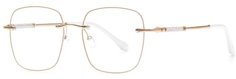 KAEOISFU Übergroße Stilvolle Lesebrille für Damen, Glänzende Rahmen Anti-Blaulicht-Lesebrille, Mode designer Schutz Lesegerät, Blendschutz Brille