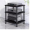 2/3/4-stufiges HiFi-Audio-Rack-Regal aus Metall und Holz, AV-Komponenten-Medienständer, Stereoschrank für Verstärker/Plattenspieler/Stereo-Receiver, Organizer für Audio-Video-Geräte (schwarz