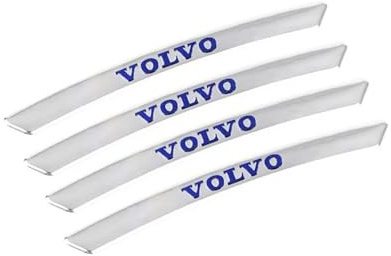 JRZCXGZX 4 Stück Aluminium-Aufkleber für Autofelgen, Dekoration, Emblem, Zubehör für Volvo XC60 XC40 V60 V40 EX30 XC90 S60 C30,Silver Style