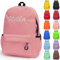 Camibear Personalised Backpack for School with Name Embroidery, Custom Kids School Bag, Childrens Rucksack for Girls & Boys, Customized Bookbag for Teenage Primary Secondary (Pink, Large)