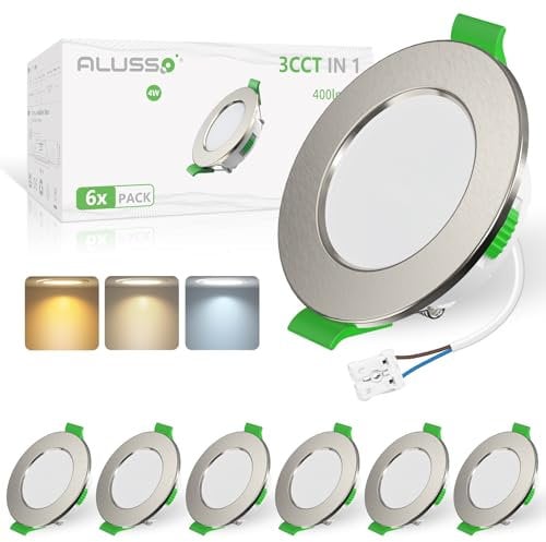 ALUSSO LED Einbaustrahler 24V IP44, 4W Deckenspots Einbauleuchten 55-68mm EinbauØ, Mini Slim 29mm Ultra Flach, Warmweiß 3000K Neutralweiß 4000K Kaltweiß 6500K, 6er Set