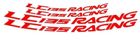 TYSMYXGS Motorrad 17 ”Rad Hun Aufkleber Roller Felge Aufkleber Reflektierende Streifen Band Zubehör Für LC135 V1 V2 V3 V6 V7 V8 Komplettes Set mit Felgenaufklebern(Rot 2)