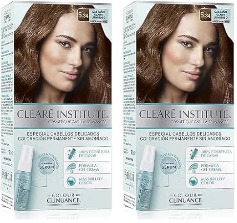Colour Clinuance | 5.34 Hellbraun Leuchtend | Haarfärbemittel für Empfindliches Haar Dauerhafte Färbung ohne Ammoniak | Mehr Glanz Intensive Farbe 100% ige Deckung | Dermatologisch getestet