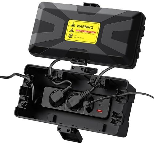 EYPINS Boîte Électrique d'Extérieur Étanche IP54 - Protection Maximale Contre les Intempéries - pour Rallonges et Prises - Dimensions 24 x 11 x 9 cm