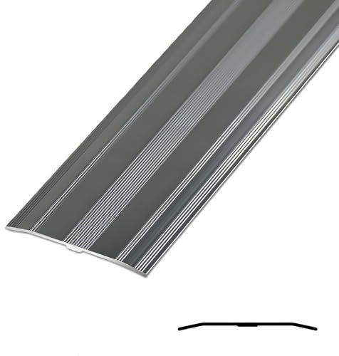 JXNVHJ Bande De Transition De Sol en Aluminium - Largeur 6 Cm Barre De Seuil Profilé De Transition, Disponible en Plusieurs Finitions(Iron Gray,90cm)