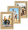 VictoR Vintage Bilderrahmen „Rubens“ 3er Set in 10x15 cm (A6) Grün Gold - Leiste: 30x20mm - Echtglas - Fotorahmen Barock - Antik - Bilderrahmen Set A6 Vintage