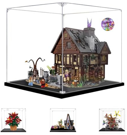 AAABOX Würfel Vitrine 30x30x30cm,3mm Dick Acryl Schaukasten für Lego Hocus Pocus 21341 und Fußball Basketball,Transparente Staubdichte Display Box für 10370 60375 75583 76261