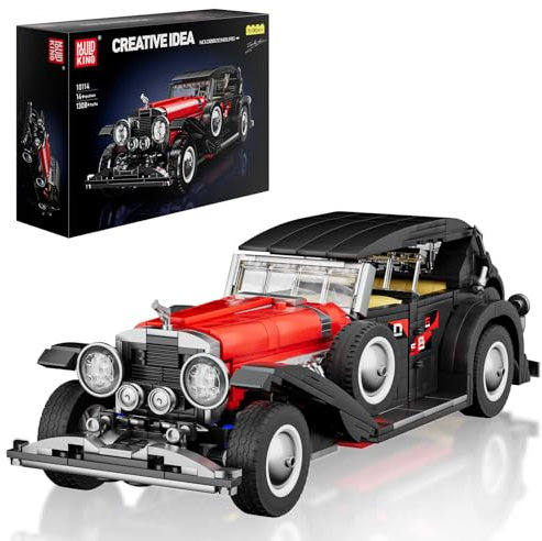 Mould King Technik Oldtimer Auto Modell Bausteine DSBG Retro Luxuswagen Modell Bausatz Klemmbausteine Sportwagen Geschenk für Erwachsene (1308 Teile)