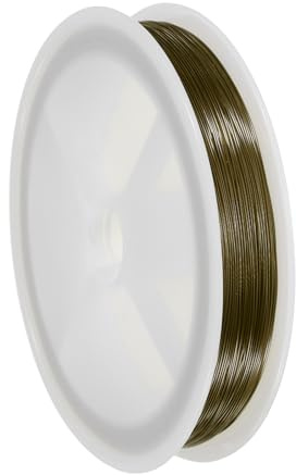 QUARKZMAN 26 Gauge(0.4MM) Kupferdraht für Schmuckherstellung, anlaufbeständiger Perlen-Draht für Schmuckherstellung, Bastelbedarf, Bronze, 96M