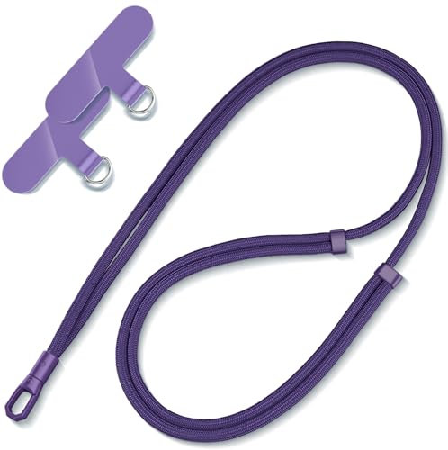 Handykette Universal zum Umhängen - Kompatibel mit jedem Handy und Smartphone, Kette zum Umhängen, Hülle mit Kordel - Lila